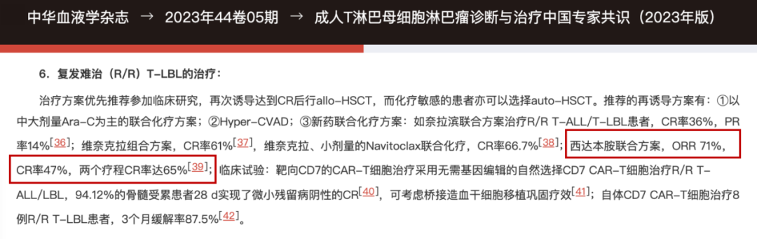 西达本胺获《成人T淋巴母细胞淋巴瘤诊断与治疗中国专家共识》推荐