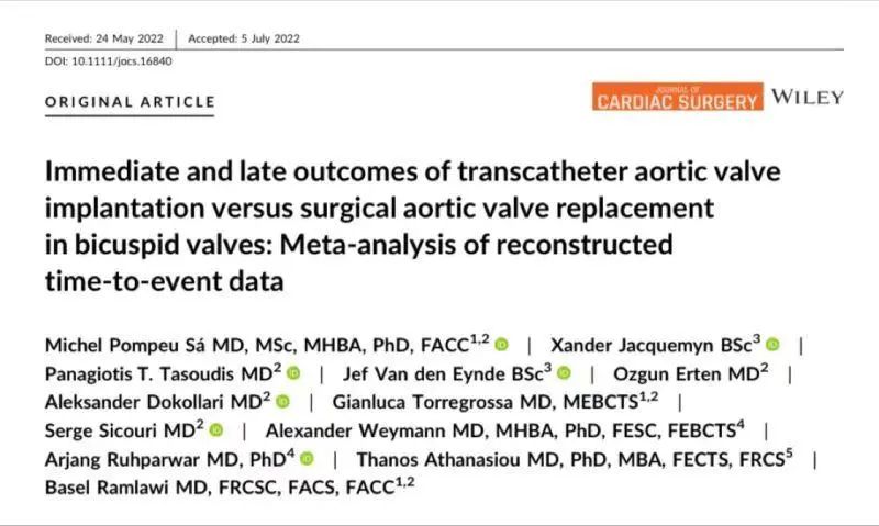 经导管主动脉瓣植入术与外科主动脉瓣置换术对二叶瓣患者早期和晚期预后的影响:重构时间到事件数据的荟萃分析